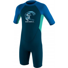 O'NEILL REACTOR 2 WETSUITS TODDLER BOYS 2MM BACKZIP S/S SLATE/AQUA/OCEAN #2022