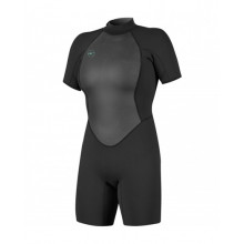 O'NEILL WETSUIT WMNS REACTOR 2 2MM BACK ZIP S/S SPRING BLK/BLK #2022