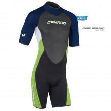 CAMARO WETSUIT REVO SHORTY MEN BLU/GREEN 2021