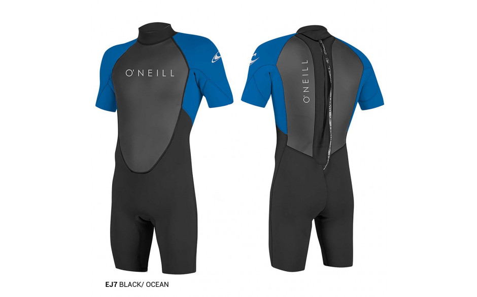 O'NEILL YOUTH WETSUITS REACTOR-2 2MM BACK ZIP S/S SPRING BLK/OCEAN #2023